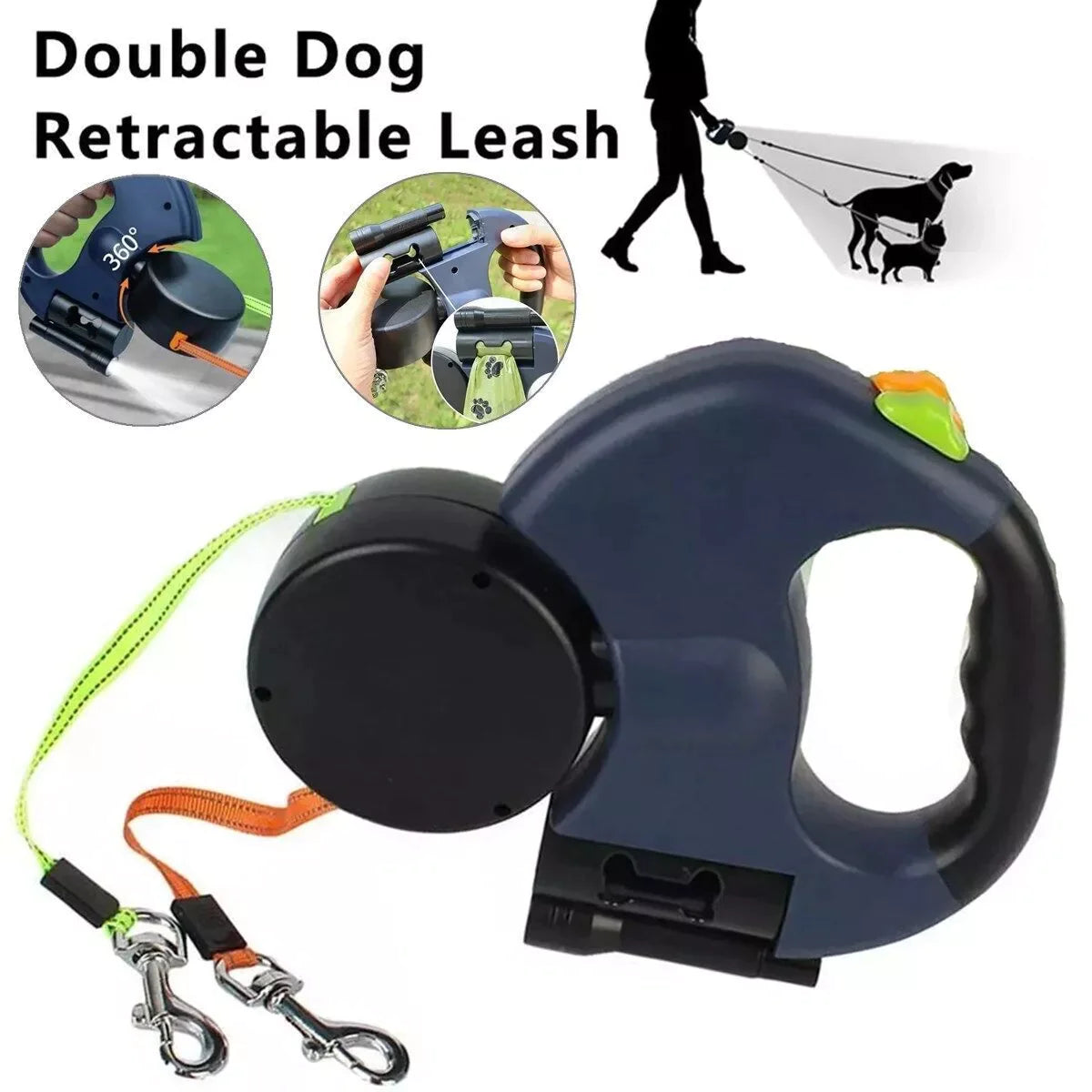 Dual Retractable Pet Leash