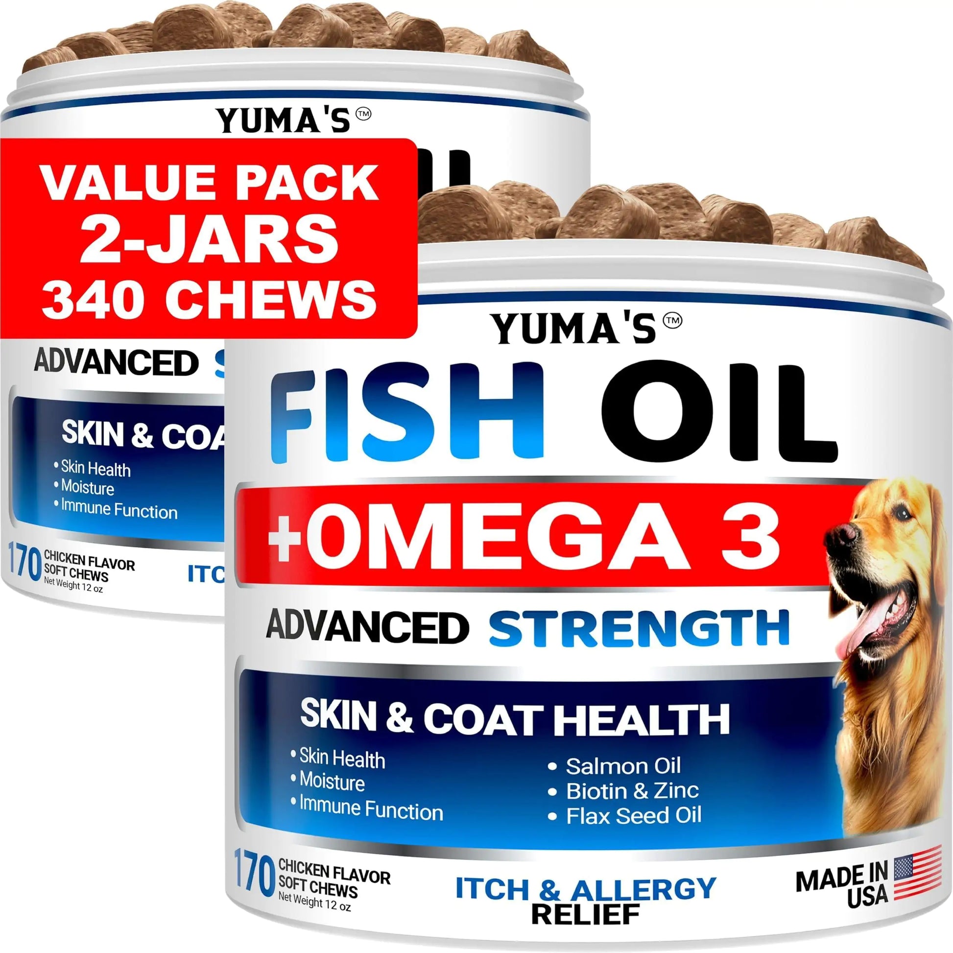 OmegaPup Care Omega 3 fish oil supplement for dogs enhancing skin health and shiny coat